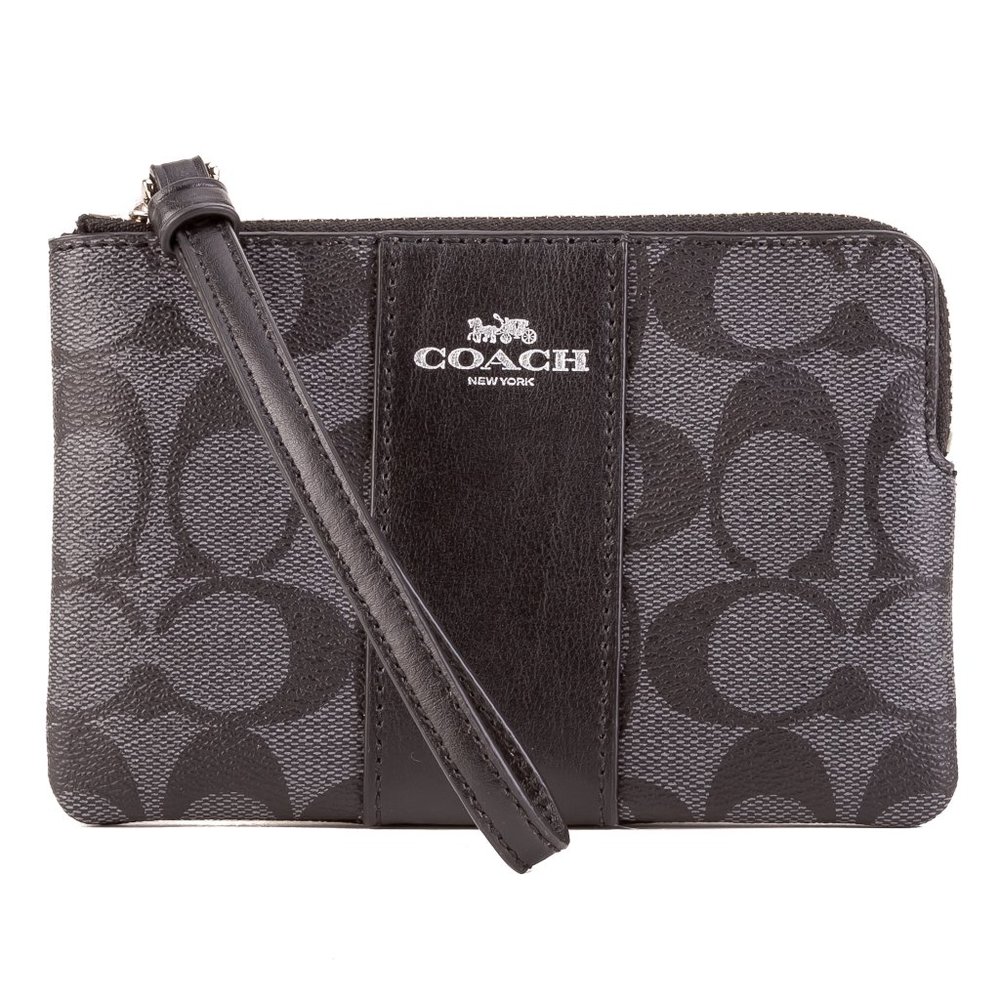 Coach F58035 Signature Grey Wristlet